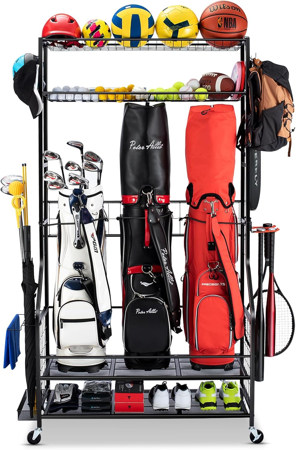 Golf Equipment Organizer For Garage - Suporte Organizador de Bolsas de Golfe