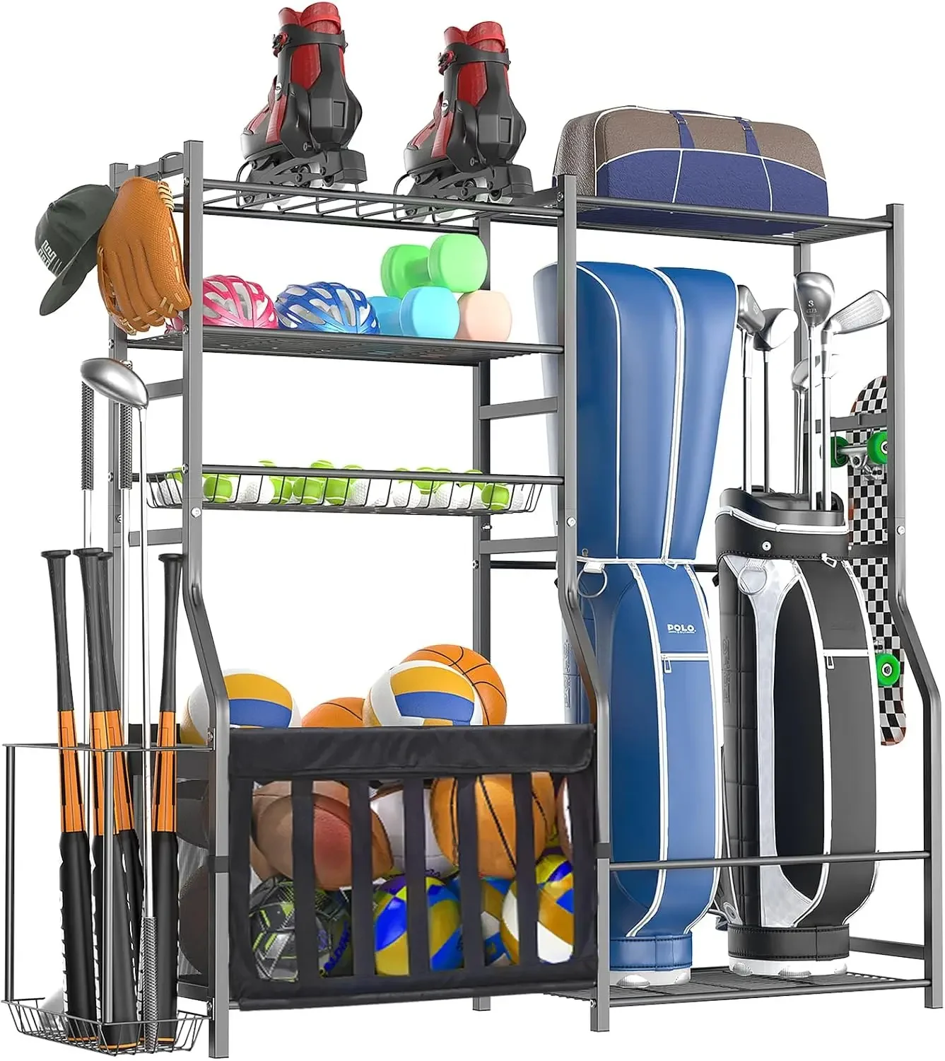 Golf Equipment Organizer For Garage - Organizador de Equipamentos Esportivos para Garagem