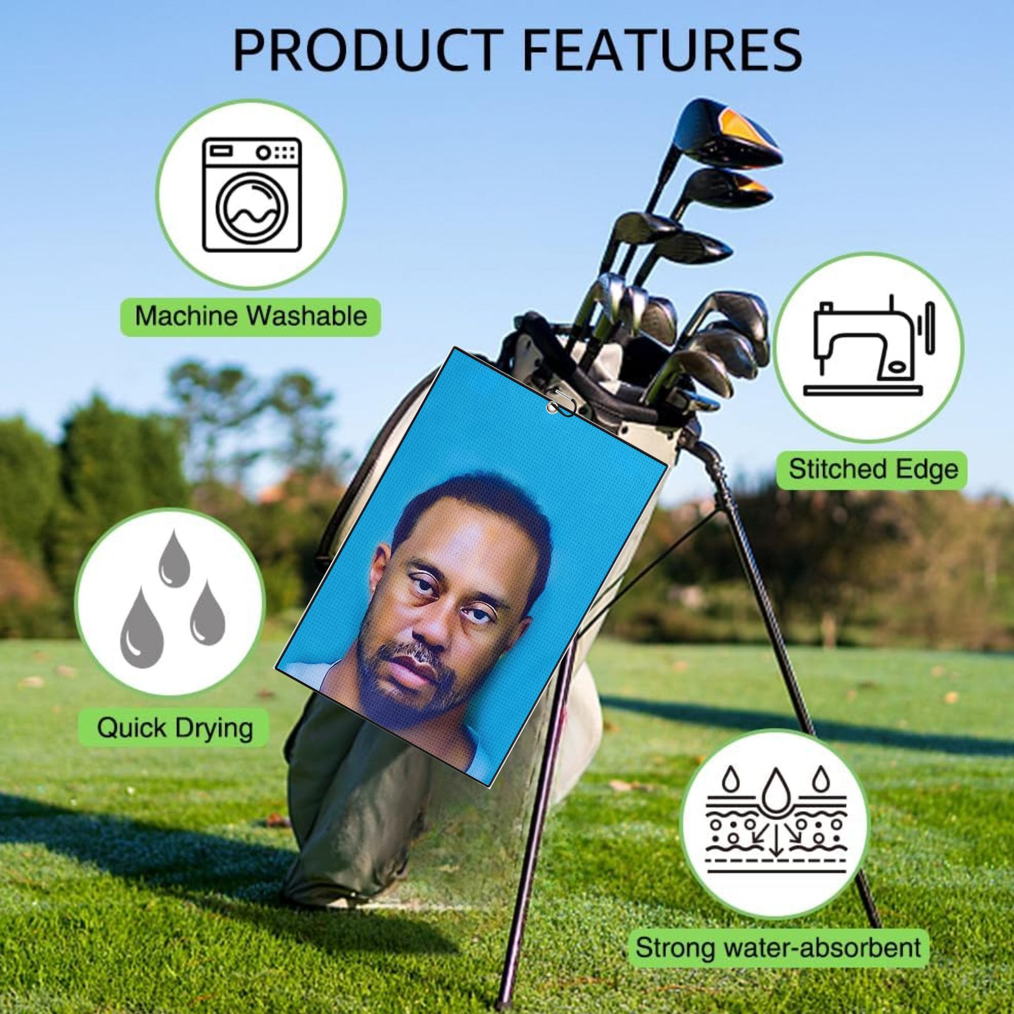 2 toalhas de golfe premium de  - Golf Towel Waffle avaliação e preço