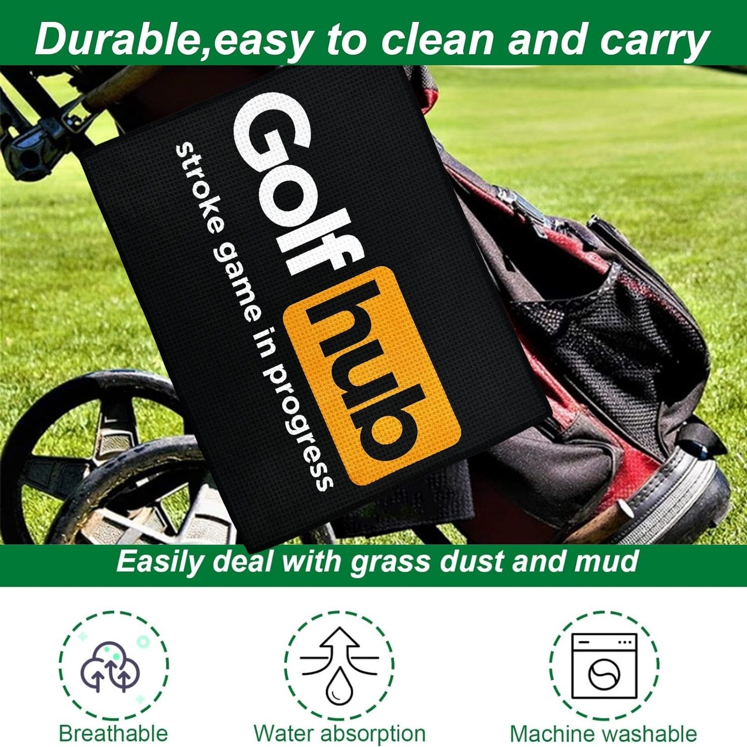 Toalha de golfe premium de mic - Golf Towel Waffle avaliação e preço